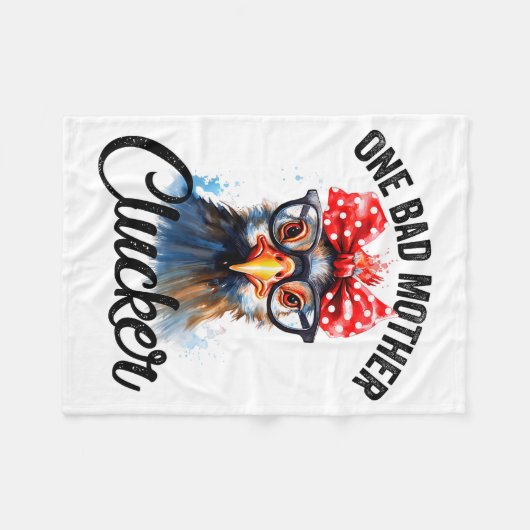 One Bad Mother Clucker Funny Chicken Fleece Deken (Voorkant (Horizontaal))