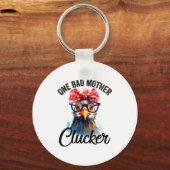 One Bad Mother Clucker Funny Chicken  Sleutelhanger (Voorkant)