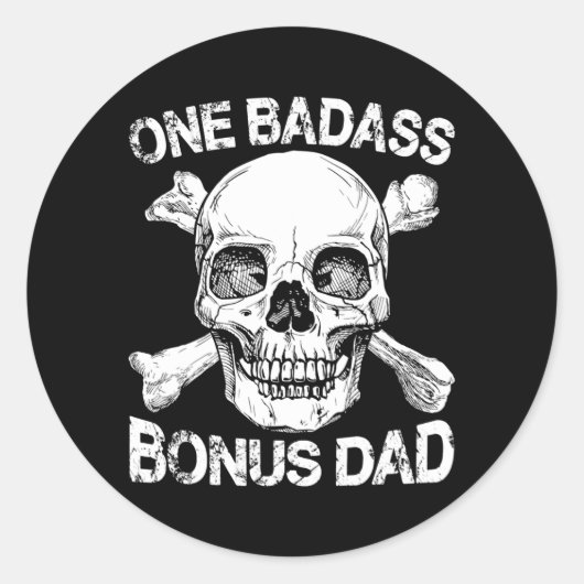 One Badass Bonus Dad Birthday Vaderdag Step Ronde Sticker (Voorkant)