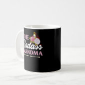 One Badass Grandma Funny Grandma Gift Koffiemok (Voorkant links)