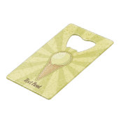 One Ball Ice Cream Cone Creditkaart Flessenopener (Voorkant Gekanteld)