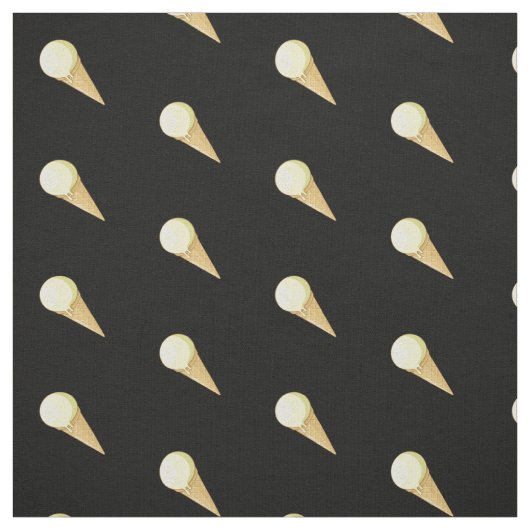 One Ball Ice Cream Cone Patroon Stof (Swatch)