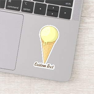 One Ball Ice Cream Cone Sticker