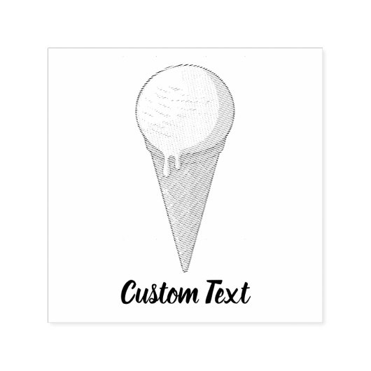 One Ball Ice Cream Cone Zelfinktende Stempel (Design)