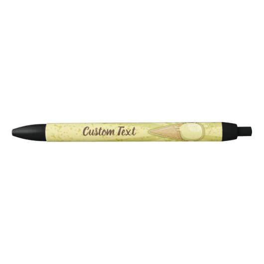One Ball Ice Cream Cone Zwarte Inkt Pen (Voorkant)