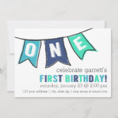 One Banner Invitation - Boy Kaart (Voorkant)