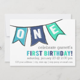 One Banner Invitation - Boy Kaart