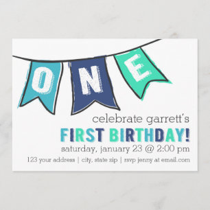 One Banner Invitation - Boy Kaart