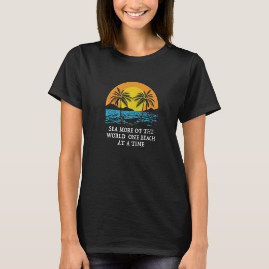 One Beach at a Time Trip Ocean Travel Beach  Summe T-shirt (Voorkant)