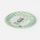 One Big Dill Pickle First Birthday Blue Papieren Bordje (Gekanteld)