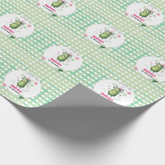 One Big Dill Pickle First Birthday Pink Cadeaupapier (Hoek)