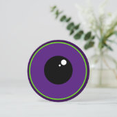 One Big Eye Paarse Feest Kaart (Staand voorkant)