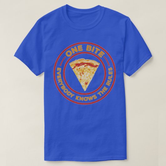 One Bite Iedereen kent de regels pizza (2) T-shirt (Design voorkant)