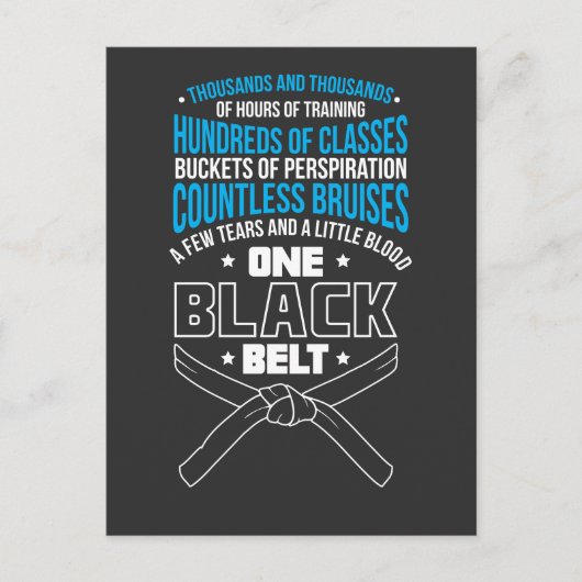 One Black Belt Martial Arts Training Fighter Briefkaart (Voorkant)