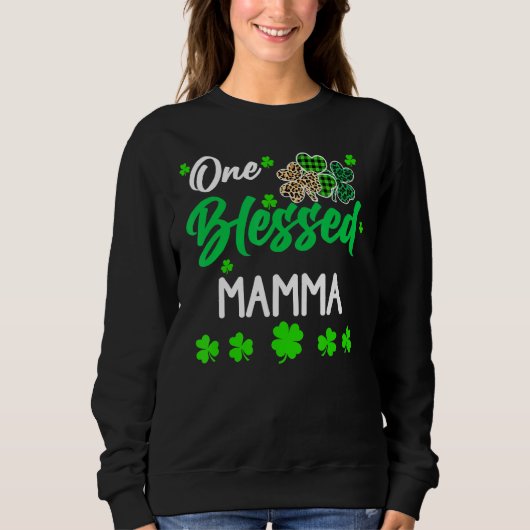 One Blessed Mamma C St Patrick's Day Irish Trui (Voorkant)