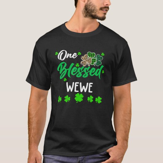 One Blessed Wewe Clover St. Patrick's Day Irish T-shirt (Voorkant)