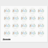 ONE Blue Baby Ducklings 1e verjaardagsfeestje Stic Ronde Sticker (Vel)