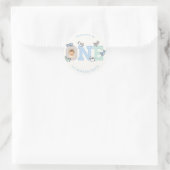 ONE Blue Baby Ducklings 1e verjaardagsfeestje Stic Ronde Sticker (Tas)