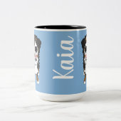 One Blue Eyed Bernese Mountain Dog Tweekleurige Koffiemok (Center)