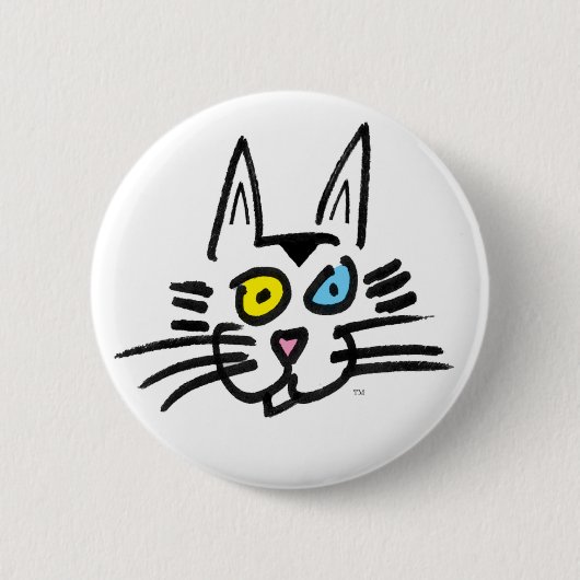 One Blue-Eyed Kat Ronde Button 5,7 Cm (Voorkant)