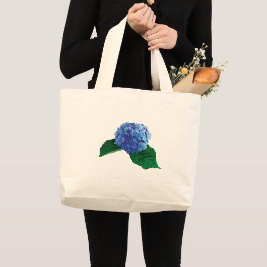 One Blue Hydrangea Grote Tote Bag (Voorkant (product))