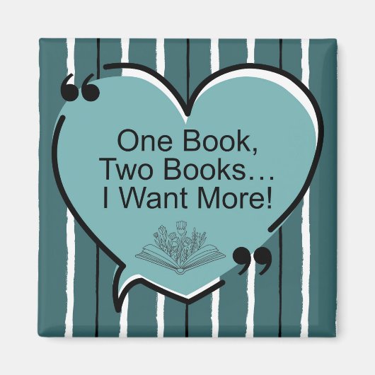 One Book, Two Books...I Want More!  Magneet (Voorkant)