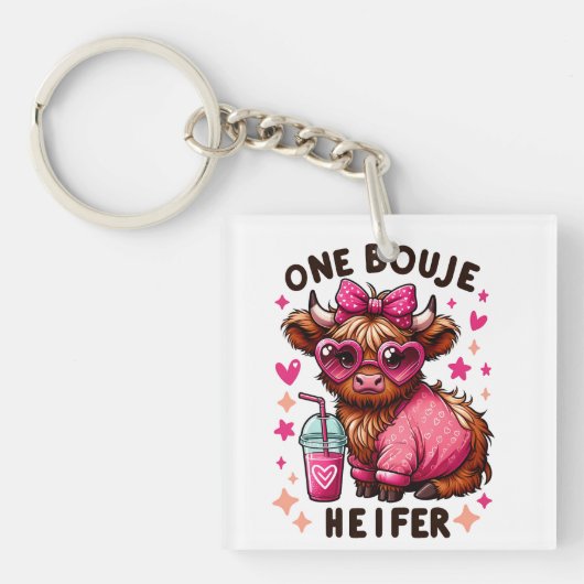 One Bouje Heifer - Schattigee Valentijnsdag Heifer Sleutelhanger (voorkant)