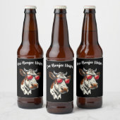 One Boujee Heifer Grappige Koe Retro Bier Etiket (Flessen)
