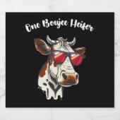 One Boujee Heifer Grappige Koe Retro Bier Etiket (Enkel label)