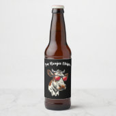 One Boujee Heifer Grappige Koe  Retro Bier Etiket (Voorkant)