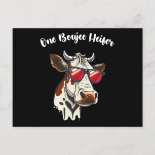 One Boujee Heifer Grappige Koe  Retro Briefkaart
