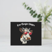 One Boujee Heifer Grappige Koe  Retro Briefkaart (Staand voorkant)