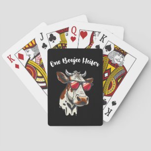One Boujee Heifer Grappige Koe  Retro Pokerkaarten