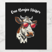 One Boujee Heifer Grappige Koe  Retro Wijn Etiket (Enkel label)