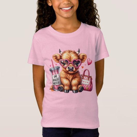 One Boujee Heifer Highland Koe T-shirt (Voorkant)