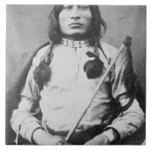 One Bull Warrior, 1882 (foto) Tegeltje (Voorkant)