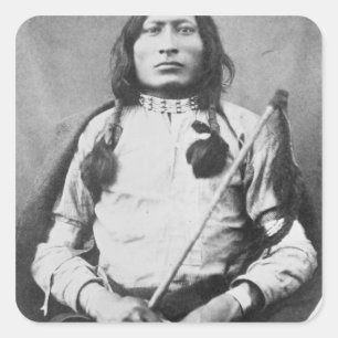 One Bull Warrior, 1882 (foto) Vierkante Sticker