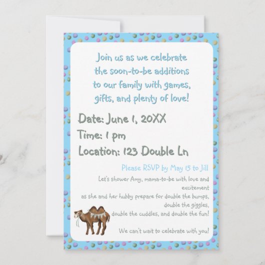 One bump two bump baby shower Invitation Kaart (Achterkant)