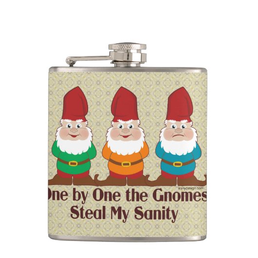 One by one the Gnomes steal my sanity Heupfles (Voorkant)