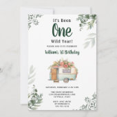 One Camper 1e Verjaardag Camping Uitnodiging (Voorkant)