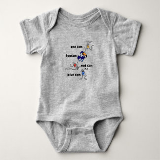 One Can Toucan Red Can Blue Can Baby Bodysuit