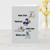 One Can Toucan Red Can Blue Can Card Kaart (Gele Bloem)