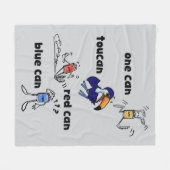 One Can Toucan Red Can Blue Can Fleece Blanket Deken (Voorkant (Horizontaal))