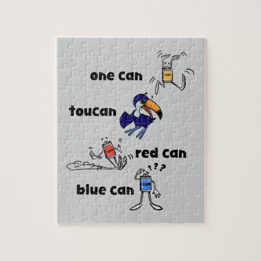 One Can Toucan Rode Blik Blauw Blik 110-delige Puz Legpuzzel (Verticaal)