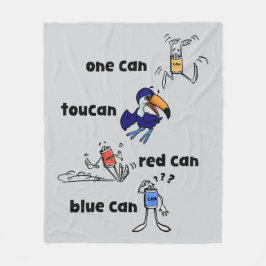 One Can Toucan Rode Blik Blauwe Blik Fleece Deken