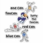 One Can Toucan Rode Blik Stickers (Voorkant)