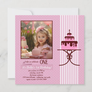One Candle Photo verjaardagsuitnodiging Kaart