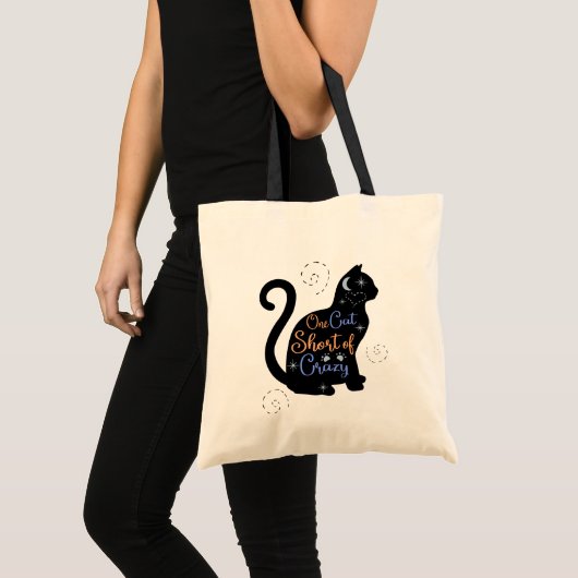 One Cat Short Crazy Cat Lady Tote Bag (Voorkant (product))