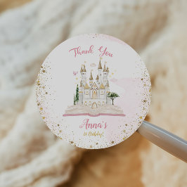 One-ce Upon A Time Princess 1st Birthday Party Ronde Sticker