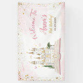 One-ce Upon A Time Princess 1st Birthday Party Spandoek (Verticaal)